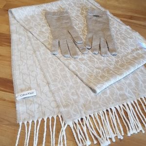 Calvin Klein scarf and glove set.